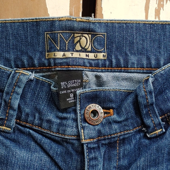 NY&C Platinum Cropped Jeans In Dark Indigo Wash - Picture 7 of 8